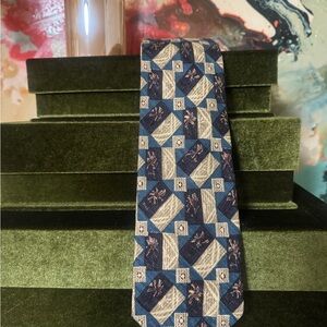 Jos. A. Bank Blue and Gold Geometric Tie